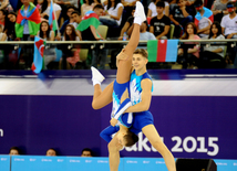 Avropa Oyunlarında aerobika gimnastikası üzrə qarışıq cütlüklərin təsnifat yarışları. Bakı, Azərbaycan, 17 iyun 2015 